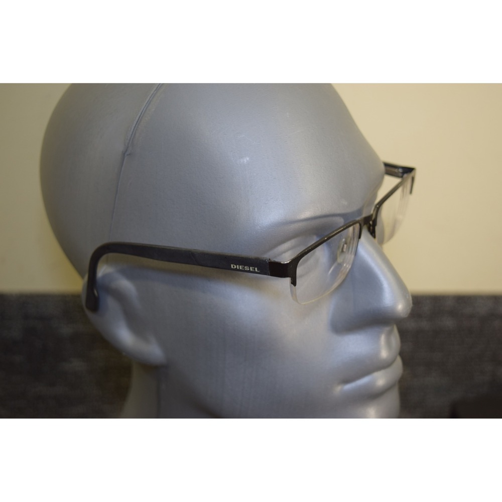 Diesel DL5202-3 002 Matte Black Semi Rimless Rectangular Eyeglasses Frames 52-18